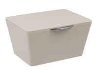 Wenko, Taupe, Brasil Decorative Box Organization, Container For Bathroom Storage, Small Basket With Lid, 7.48 x 3.94 x 6.10 in, 19 x 15.5 x 10 cm
