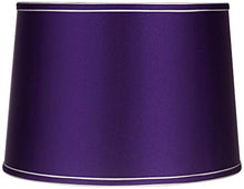 Load image into Gallery viewer, Sydnee Satin Dark Purple Gray Trim Lamp Shade 14&quot; Top x 16&quot; Bottom x 11&quot; High (Spider) Replacement with Harp and Finial - Brentwood
