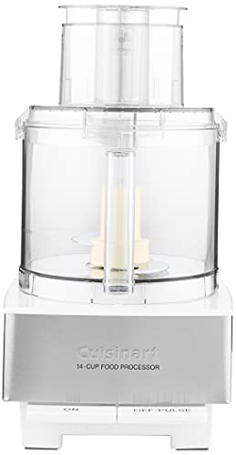Cuisinart DFP-14BCWNY 14-Cup Food Processor, Brushed Stainless Steel, White