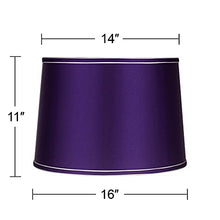 Load image into Gallery viewer, Sydnee Satin Dark Purple Gray Trim Lamp Shade 14&quot; Top x 16&quot; Bottom x 11&quot; High (Spider) Replacement with Harp and Finial - Brentwood
