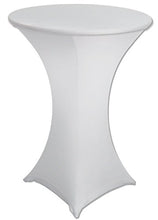Load image into Gallery viewer, Banquet Tables Pro 30 Diameter x 42&quot; Height White Spandex Highboy Table Cover
