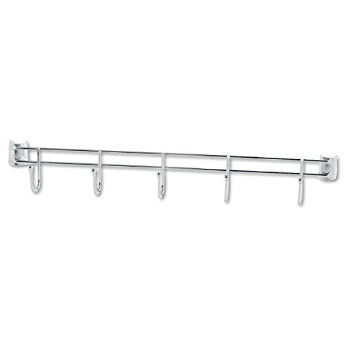 Alera SW59HB424SR Hook Bars for Wire Shelving, Five Hooks, 24-Inch Deep, Silver, 2 Bars/Pack