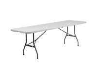 Offex 30''W x 96''L Plastic Bi-Folding Table with Non-marring Foot Caps