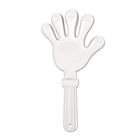 Club Pack of 12 Fun Party-Time White Giant Hand Clapper Party Favors 15