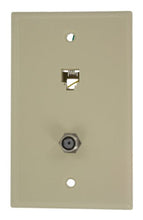 Load image into Gallery viewer, Leviton 40259-I Standard Telephone Wall Jack, 6P4C X F, Screw Terminal, Ivory
