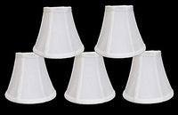 Urbanest Chandelier Lamp Shades 6-inch, Bell, Clip On, White (Set of 5)