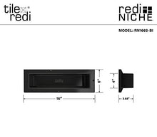 Load image into Gallery viewer, Redi Niche Single Recessed Shower Shelf  Black, One Inner Shelf, 16-Inch Width x 6-Inch Height x 4-Inch Depth
