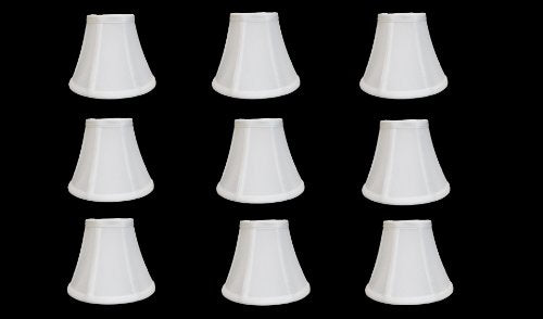 Urbanest Chandelier Lamp Shades 6-inch, Bell, Clip On, White (Set of 9)