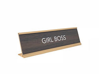 aahs!! Engraving Girl Boss Novelty Nameplate Style Desk Sign (Brown)