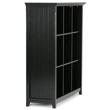 Load image into Gallery viewer, SIMPLIHOME Acadian SOLID WOOD 48 inch x 44 inch Rustic 9 Cube Bookcase and Storage Unit in Black with 9 Shelves, for the Living Room, Study and Office
