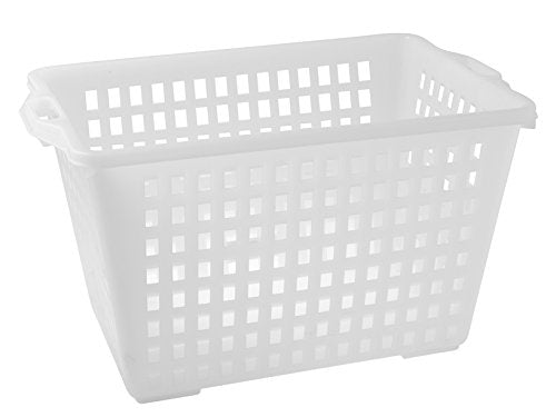 Giganplast Pierced Laundry Basket, Plastic, White