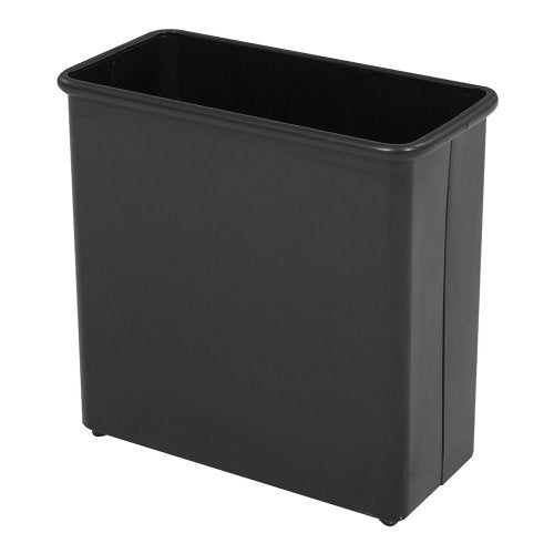 Safco 9616BL Fire-Safe Wastebasket, Rectangular, Steel, 27.5qt, Black