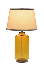 Load image into Gallery viewer, Aspen Creative 40020, Modern Glass Table Lamp,Colored Finish with Empire Shaped Lamp Shade, 15&quot;W x 26.5&quot;H, Off White Amber
