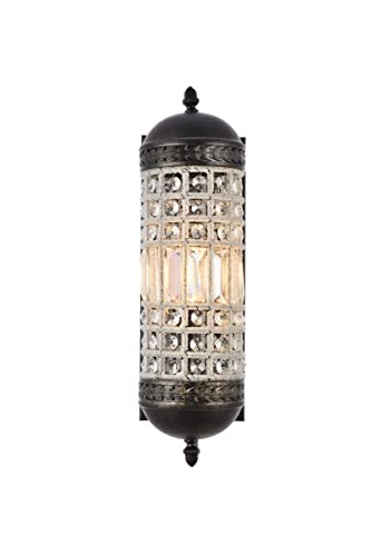Elegant Lighting 1205W5DB/RC Olivia Collection 1-Light Wall Sconce with Royal Cut, 5