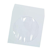 Progo 2,000 Pieces White Paper CD DVD Sleeves Envelope Holder with Clear Window and Flap, 80g Economy Weight.