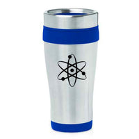 16oz Insulated Stainless Steel Travel Mug Atom Science Atheist (Blue)