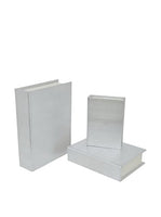 Three Hands Set of 3 Wooden Book Box, Silver