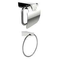 American Imaginations AI-13335 Towel Ring with Toilet Paper Holder Accessory Set, Chrome Plated