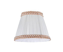 Load image into Gallery viewer, Aspen Creative 33001-9 Small Pleated Empire Shape Chandelier Clip-On Lamp Shade, Creme, 3&quot; Top x 5&quot; Bottom x 4&quot; Slant, 9 Pack
