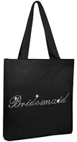 Black Bridesmaid Black Luxury Crystal Bride Tote bag wedding party gift bag Cotton