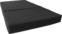 Load image into Gallery viewer, D&amp;D Futon Furniture Black Full Size Shikibuton Trifold Foam Beds 6 x 54 x 75, High Density Resilient White Foam 1.8 lbs, Floor Foam Folding Mats.
