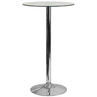 Flash Furniture 23.75'' Round Glass Table with 41.75''H Chrome Base