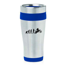 Load image into Gallery viewer, 16oz Insulated Stainless Steel Travel Mug Evolution Dirt MX Motocross Rider (Blue)
