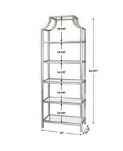 Load image into Gallery viewer, MY SWANKY HOME Minimalist Silver Arch Metal Etagere | Standing Book Shelf Modern
