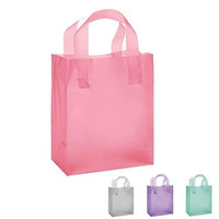 Frosted Plastic Shopping Gift Bags (8