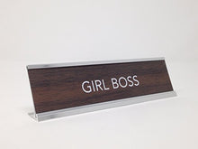 Load image into Gallery viewer, aahs!! Engraving Girl Boss Novelty Nameplate Style Desk Sign (Brown)
