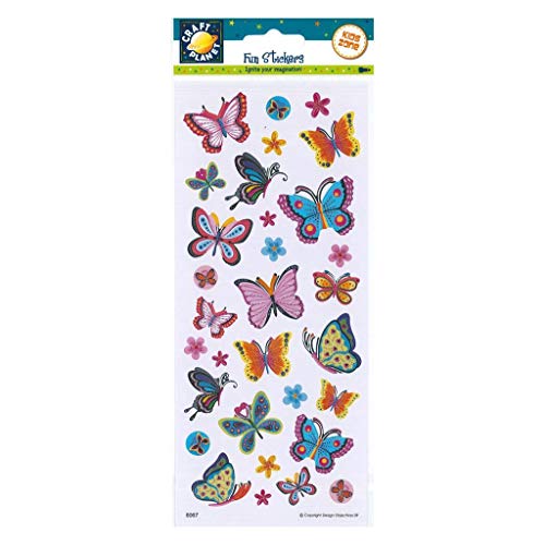 Craft Planet CPT 6561090 Fun Stickers-Blooms & Butterflies, Multi