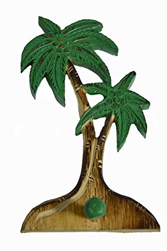 Beautiful Unique Wooden Palm Tree with Hook Hanger Towel Key Holder Tropical Island Wall Art