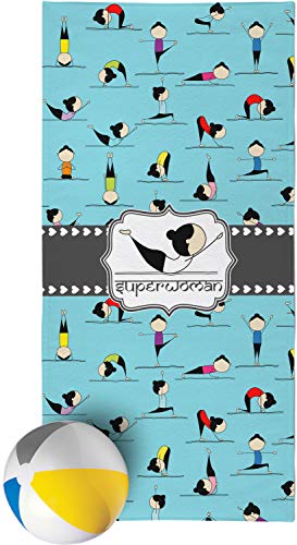 RNK Shops Yoga Poses Beach Towel (Personalized)