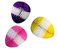 Load image into Gallery viewer, 3-pack 12 Inch Honeycomb Tissue Paper Easter Egg Decorations (Multi-Pack (Yellow/Purple/Pink))
