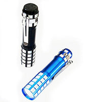 LF003 Bright Lightweight LED Flashlight Metal Torch with Pen Clip - Assorted Colours - Pack of 2