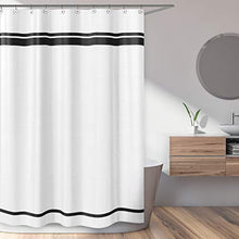 Load image into Gallery viewer, Sweet Jojo Designs White and Black Hotel Kids Bathroom Fabric Bath Shower Curtain
