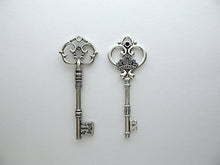 Load image into Gallery viewer, 20PCS Assorted Large Vintage Skeleton Keys (2 Styles) - 3 1/4&quot; Keys in Antique Silver
