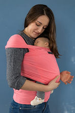 Load image into Gallery viewer, CuddleBug Baby Wrap Sling + Carrier - Newborns &amp; Toddlers up to 36 lbs - Hands Free - Gentle, Stretch Fabric - Ideal for Baby Showers - One Size Fits All (Pink)
