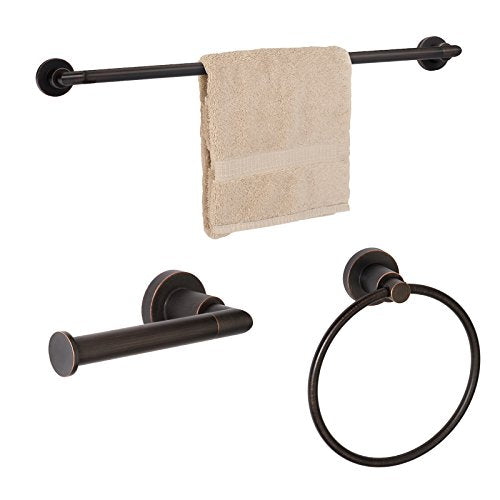 Dynasty Hardware 4000-ORB-3PC Manhattan Towel Bar Set, Oil Rubbed Bronze, with 24