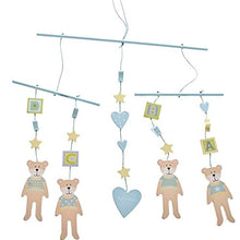Load image into Gallery viewer, Gisela Graham Wooden Teddy Decorative Hanging Mobile Baby Boy
