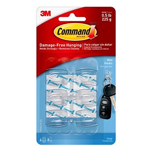 Command Strips 17006CLR Clear Mini Command Hooks 6 Count