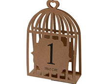 Load image into Gallery viewer, Club Green Table Numbers 1-15 Laser Bird CAGE BRN/Kraft 125X155X40MM, 27.400000000000002 x 15.2 x 1.3 cm, Brown
