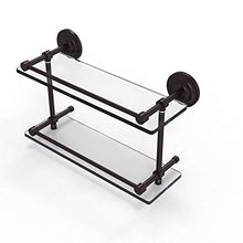 Load image into Gallery viewer, Allied Brass QN-2/16-GAL-ABZ Que New 16 Inch Double Gallery Rail Glass Shelf, Antique Bronze
