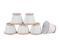 Aspen Creative 33001-9 Small Pleated Empire Shape Chandelier Clip-On Lamp Shade, Creme, 3