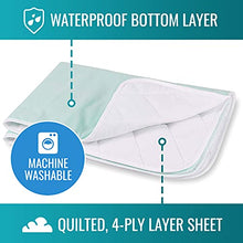 Load image into Gallery viewer, DMI Waterproof Sheet to be Used as a Bed Pad, Bed Liner, Mattress Protector, Pee Pad, Furniture Cover or Seat Protector with Quilted Slide Sheet and 4 Layers of Protection, Without Straps, 28 x 36
