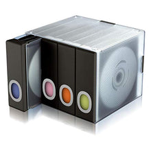 Load image into Gallery viewer, Atlantic Polypropylene Sleeve Disc Organizer - Stack &amp; Lock, Categorize Cds In 4 Color-Coded Binders for 96 Discs Total In Black, PN96635496
