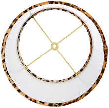 Load image into Gallery viewer, Royal Designs, Inc. Shallow Drum Hardback Lamp Shade, Light Leather, 15 x 16 x 10, leopard (HB-621-10)
