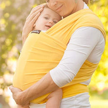 Load image into Gallery viewer, CuddleBug Baby Wrap Sling + Carrier - Newborns &amp; Toddlers up to 36 lbs - Hands Free - Gentle, Stretch Fabric - Ideal for Baby Showers - One Size Fits All (Yellow)
