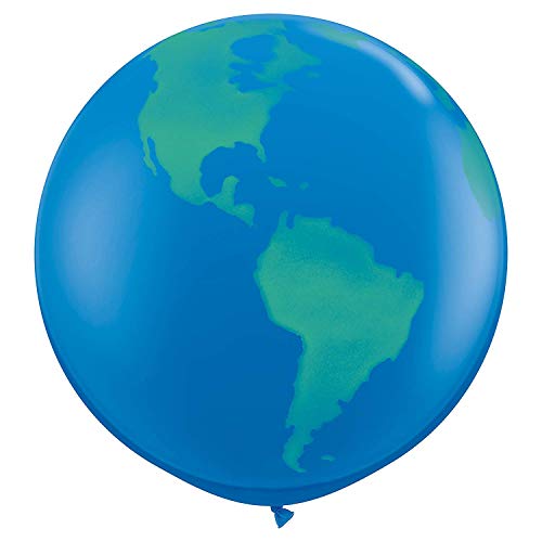 Qualatex Round Globe Biodegradable Latex Balloon, 36-Inch (2-Units)