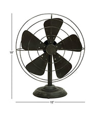 Load image into Gallery viewer, Deco 79 Rustic Non-Functional Metal Old Fan Table Decor, One Size, Textured Black Finish
